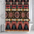 thumbnail image 3 of Orange Aztec Boho Shower Curtain for Bathroom Decor, Tribal Geometric Waterproof Fabric Shower Curtain, 72"x72" Set with 12 Hooks, 3 of 9