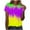 A126 Purple, variant on Cadancy Mardi Gras Tshirts Women Rave Party Holiday Graphic Crew Neck Short Sleeve Tops Funny Trendy Casual Loose Blouse Glitter Carnival Outfits