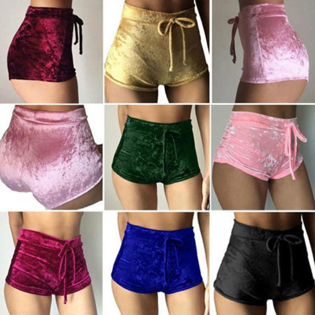 velvet high waisted shorts