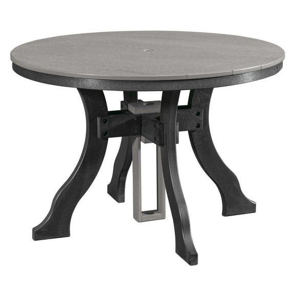 American Furniture Classics Dining Height Round Table in Light Grey with a Black Base