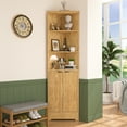 thumbnail image 2 of VEIKOUS Corner Storage Cabinet W/ Doors & Shelves for Living Room, Bathroom, Kitchen, Natural, 2 of 15