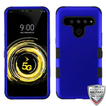 LG V50 ThinQ Phone Case 3 in 1 Hybrid Impact Armor Hard PC & Soft TPU Silicone Rubber Heavy Duty Rugged Bumper Shockproof Anti Slip Full Body Protective Hard Case BLUE Cover for LG V50