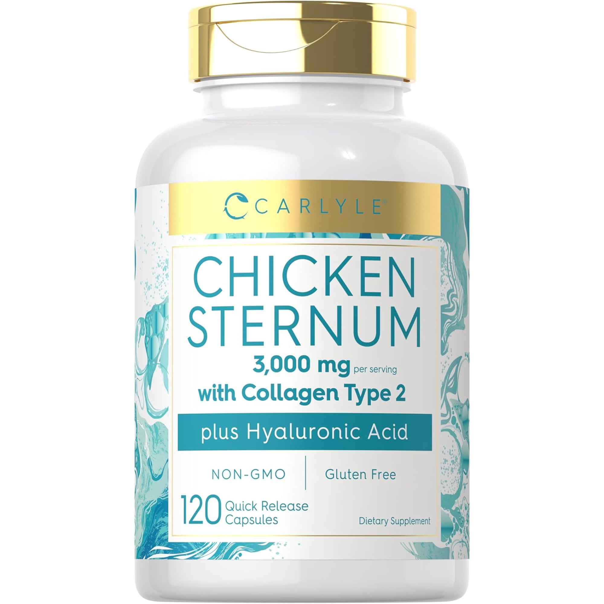 Chicken Sternum Cartilage Collagen | Type II 3000mg | 120 Capsules | by Carlyle