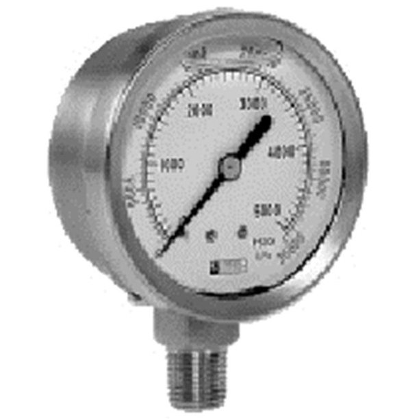 Weksler 006BY12YPG4CW 2. 5 inch Liquid Filled Gauges, Stainless steel