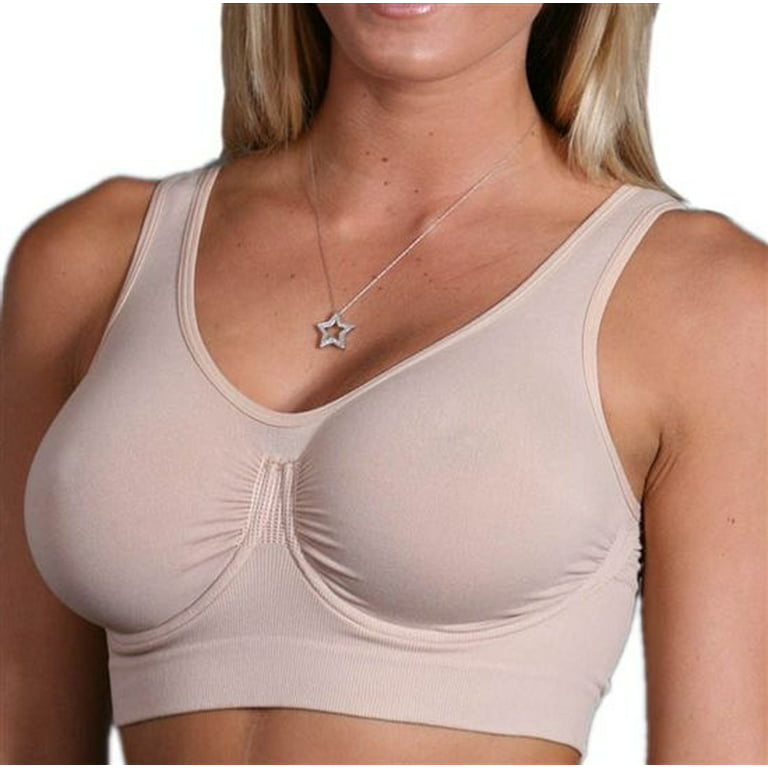 Aha Moment by N-fini 571 Women's Plus Seamless Non-padded Bra with  Underwire L/2X Nude 