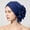 Blue, variant on Womens Headbands Solid Color Pre-Tied Turban Cap Layered Ruffled Brim Stretch Head Wraps for Indoor Rest Daily Outings Navy