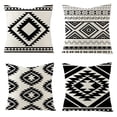 thumbnail image 3 of JilgTeok 1 Packs Throw Pillow Covers Decorative Square Cotton Linen Cushion Cases for Sofa Bedroom Living Room Home Decor with Hidden Zipper 18x18 Inch, 3 of 3