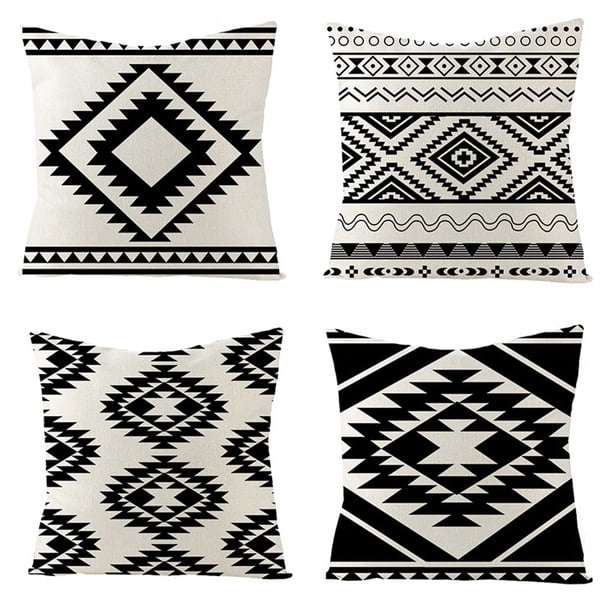 Fundas de Almohada Decorativas de Lino y Algodón