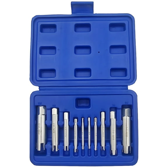 10 PCS Screw Tap Extractors, Broken Head Bolt Screw Extractor Set, M4 to M22, Carbon Steel, Includes Carry Box, Efficient Easy Out Screw Extractor Tools for Stripped Damaged Screws