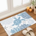 thumbnail image 3 of Summer Indoor Door Mat 20x31.5 Inch Navy Blue Grey Coastal Ocean Sea Turtle Coral Seashell Front Door Mat Non Slip Washable Entryway Rug Low Profile Dirt Trapper Doormat for Bathroom Kitchen Bedroom, 3 of 9