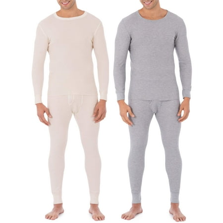 Flag Thermal Shirt - Fruit of the Loom Super Value Men's Classic Crew Top Thermal Underwear for Men, 2 Pack