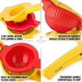 thumbnail image 4 of Zulay Kitchen 2-in-1 Manual Lemon Squeezer Manual Juicer Citrus Press - Yellow/Red, 4 of 8