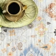 thumbnail image 4 of Balacho Soft Vintage Boho Floral Patterned Neutral Medallion Faux Wool Area Rug, 5' x 8', Blue, 4 of 8