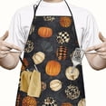 thumbnail image 2 of Pumpkins Welcome Fall Cooking Kitchen Aprons with Pocket Chemical Work Apron Waterproof Bib Apron for Couple Bride Mrs Mr Cooking Aprons for Kitchen Cool BBQ Grilling, 2 of 7