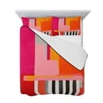 thumbnail image 7 of Pink Orange Full Size Down Alternative Comforter, Lightweight Comforter Quilt Bedding Set with Pillow Shams Geometric Modern Abstract Oil Painting All Seasons Bed Comforter Duvet Insert 78"x90", 7 of 7