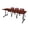 Cherry / Burgundy, variant on Romig Axis-Pro 48 x 24 in. Mobile T-Base Training Table- Neo Walnut, 2 M Stack Chairs- Burgundy