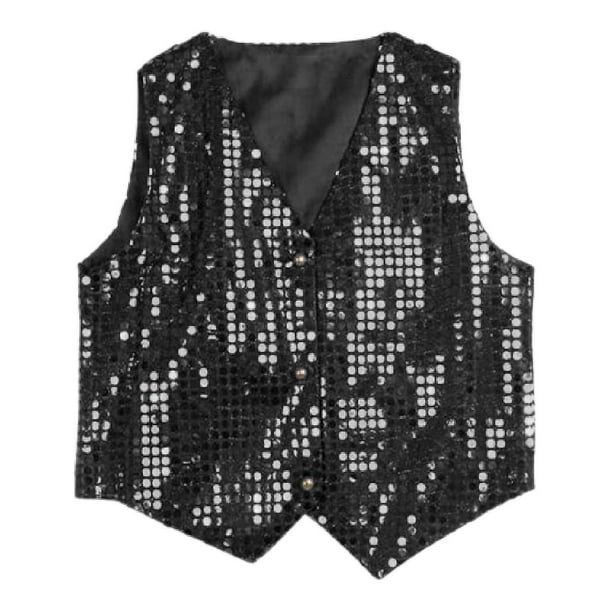 Chaleco de disfraz con purpurina YONGSHENG para niños Unisex S M L XL XXL