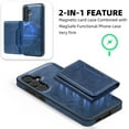 thumbnail image 4 of Dteck for Samsung Galaxy S25 Plus Detachable Wallet Card PU Leather Magnetic Flip Cover RFID Blocking Card Holder Stand Compatible with Magsafe Accessory Phone Case, Blue, 4 of 7