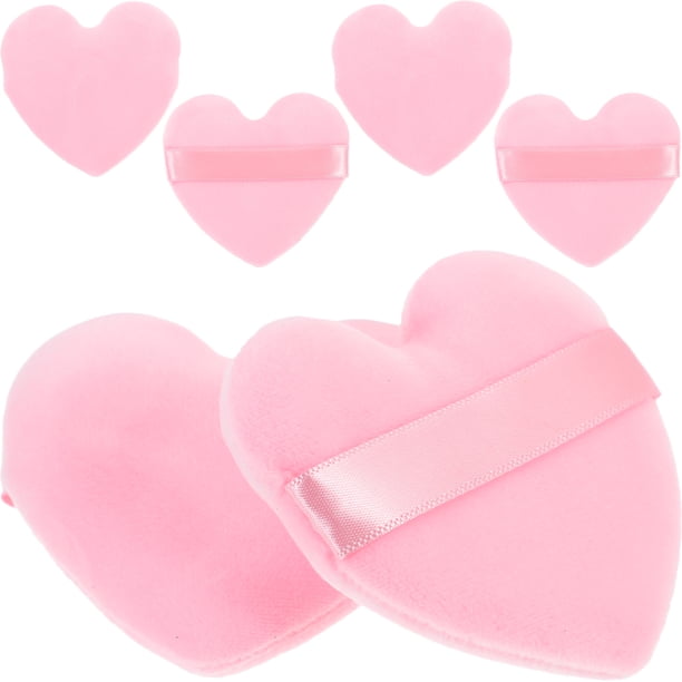 6 uds. Soplo de maquillaje en forma de corazón, pequeños soplos de polvo para mujer, soplo de maquillaje en polvo para polvo facial