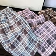 thumbnail image 5 of WPPGONE Girls Plaid Wide Leg Pants Elastic Waist Lightweight Breathable Trousers Relaxed Fit Flowy Culottes Casual Summer Beach Party Wear Tween Big Kids Palazzo Pants, 5 of 5