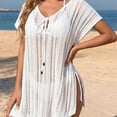 thumbnail image 5 of PBFRDSJ Beach Cover Ups for Women Hollow Out Sheer Tassels Swimsuit Soft Crochet Knit Vacation Dress Free Size Swim Cover-Up, 5 of 7