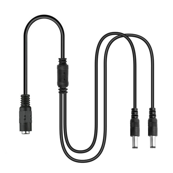 Aprelco DC Power 1 Female to 2 Male Splitter 2.1*5.5mm 12V Pigtail Cable Plug Wire