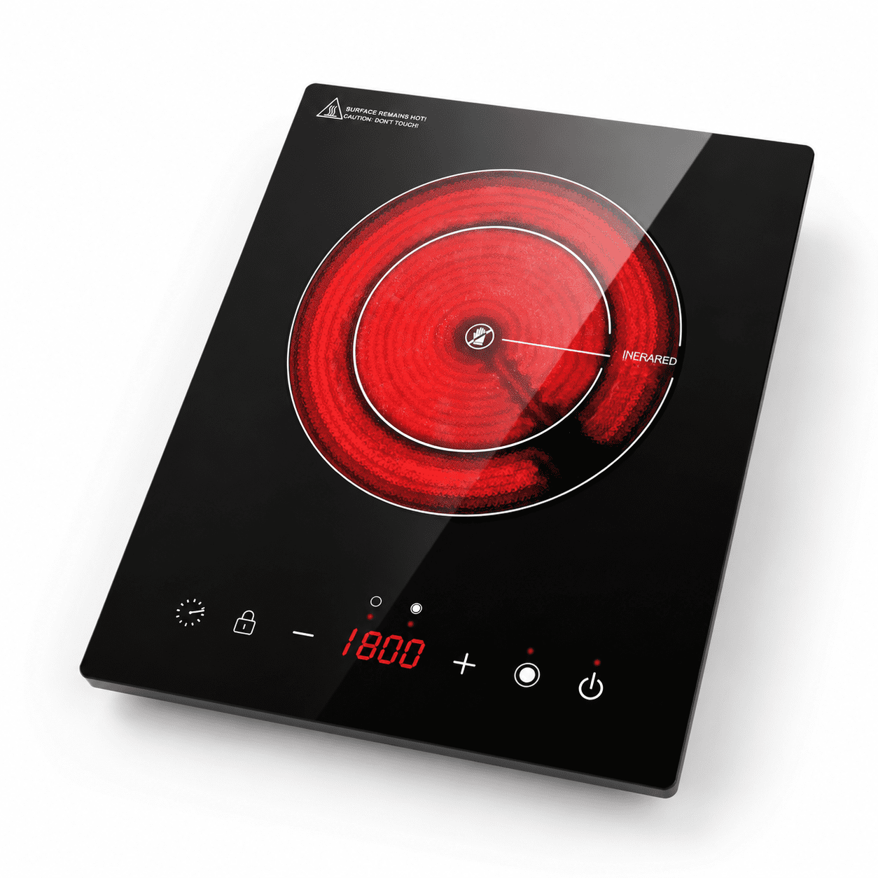 1800W Dual Coil Ceramic Hot Plate, Portable Countertop or Built-In Electric Cooktop