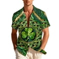 thumbnail image 2 of PNTUTB St. Patrick's Day Men's Fashion Print Casual Loose Collared Button Down Short Sleeve Comfort Blouse, 2 of 6