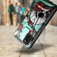 thumbnail image 2 of DALUX V Hybrid Kickstand Holster Phone Case Cover Compatible with Alcatel TCL A3X / TCL A600DL (2021) - Teal Skull Romance, 2 of 3