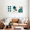 thumbnail image 2 of Elephant Stock Minimalist Teal Blots Wall Art - Horizontal Multi Panel Canvas - Living Room Wall Decor - Abstract Multi Panel - Teal And Gray Decor - 56" x 27", 2 of 8
