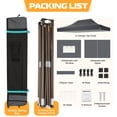 thumbnail image 3 of COBIZI 10x15 Pop Up Canopy Tent Heavy Duty with Sidewall, Commercial Outdoor Easy Pop Up Gazebo for Party Wedding All Weather Waterproof UV 50+ with Roller Bag(Leg Upgraded),Gray, 3 of 8