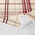 thumbnail image 5 of Manfei Classic Plaid Quilt Full,Geometric Stripes Full Bedspread Sets,Beige Red,3 Pieces,1 Coverlet and 2 Pillowcases, 5 of 7