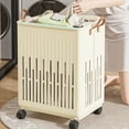 thumbnail image 5 of 14.96 x 11.22 x 19.69 in Foldable Laundry Hamper with Wheels Large Capacity Dirty Clothes Basket Bathroom Storage, 5 of 6