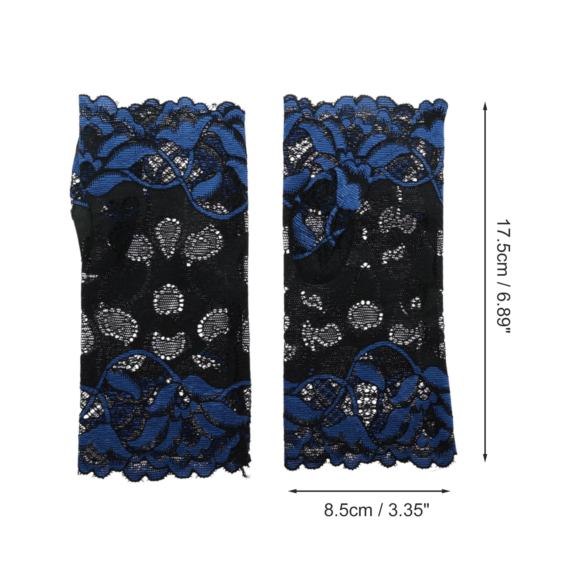 Unique Bargains Anti-slip Lace Manicure Gloves 1 Pair Blue