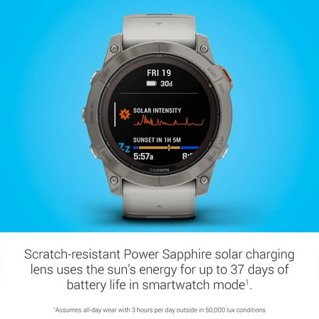 Garmin - fenix 7X Pro Sapphire Solar GPS Smartwatch 51 mm Fiber-reinforced polymer - Titanium