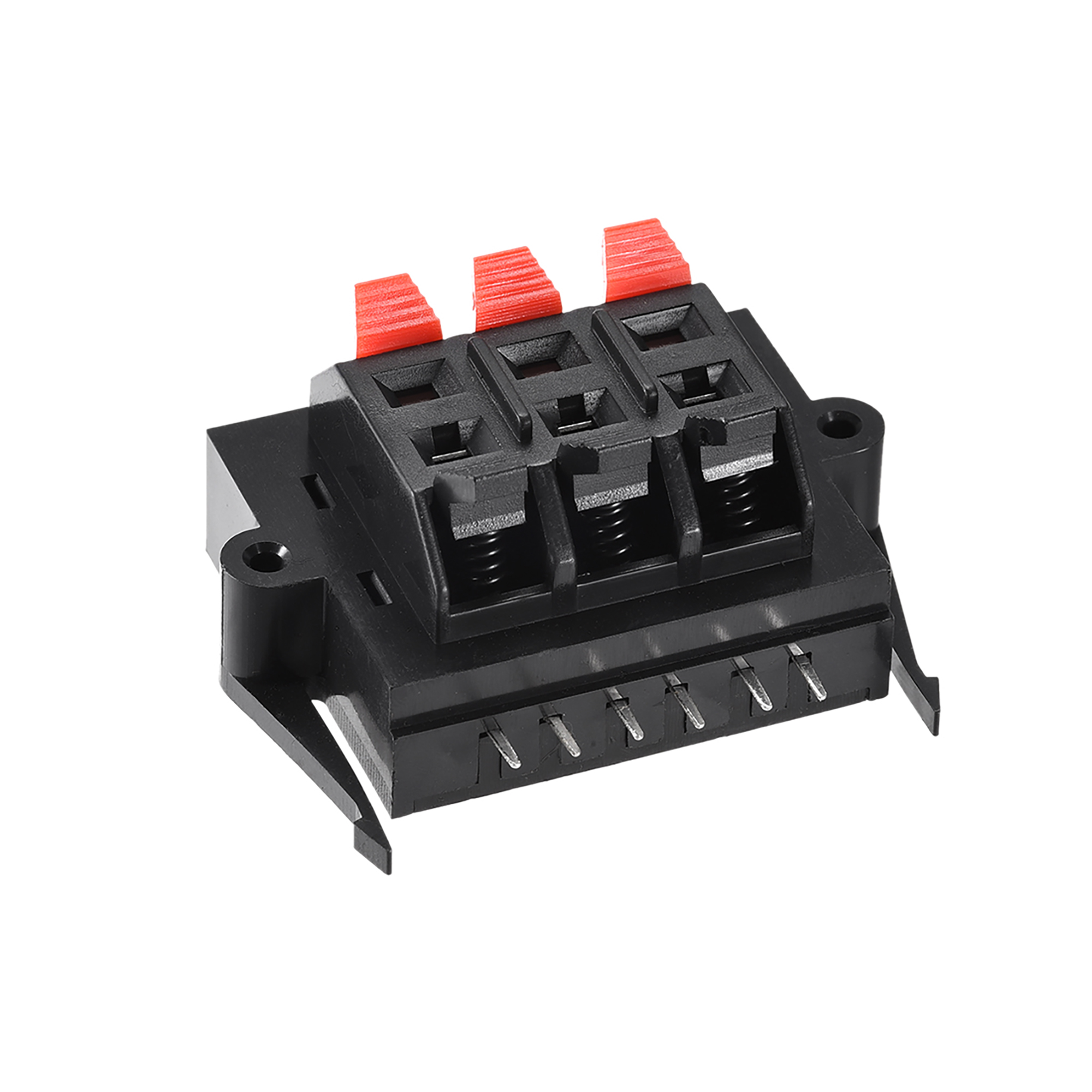 6Way Spring Speaker Terminal Clip Push Release Connector Audio Cable