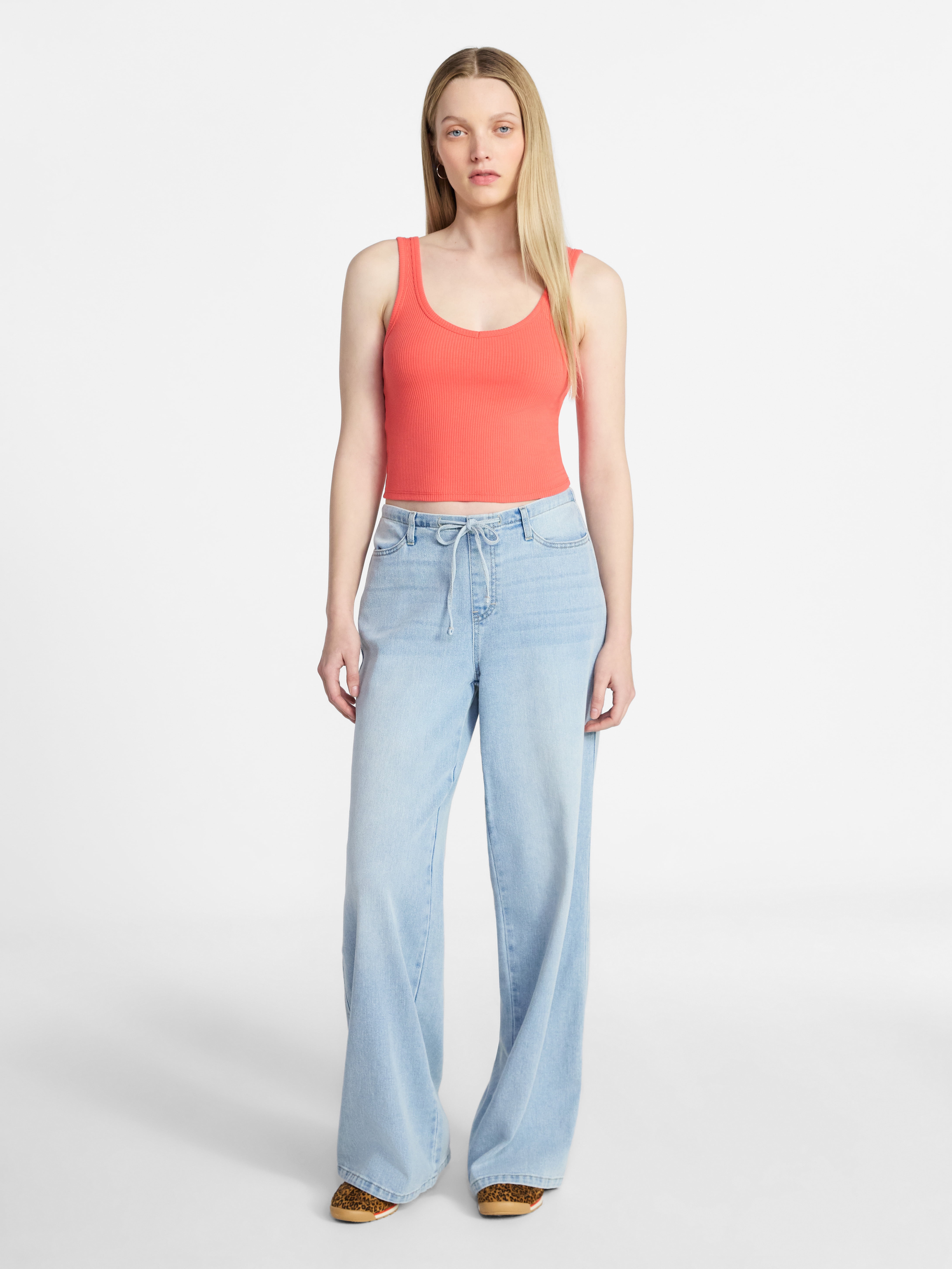 No Boundaries Cropped V-Neck Tank Top, Women’s XXS-XXL
