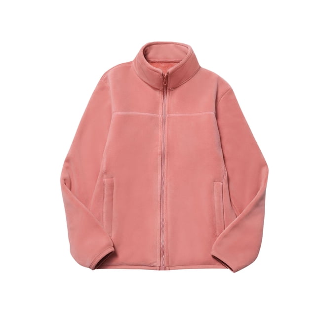 Veste d'Automne pour Femme Veste en Molleton pour Femme Grande Taille Légère à Fermeture Éclair Complète Douce Chaude Classique d'Extérieur Décontractée avec Poches P-181 Rouge Melon D\'eau-A TG
