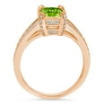 thumbnail image 4 of 2.45 ct Emerald Cut Natural Peridot Solitaire with Simulated Diamond Accents 18K Rose Gold Womens Engagement Ring, 4 of 6