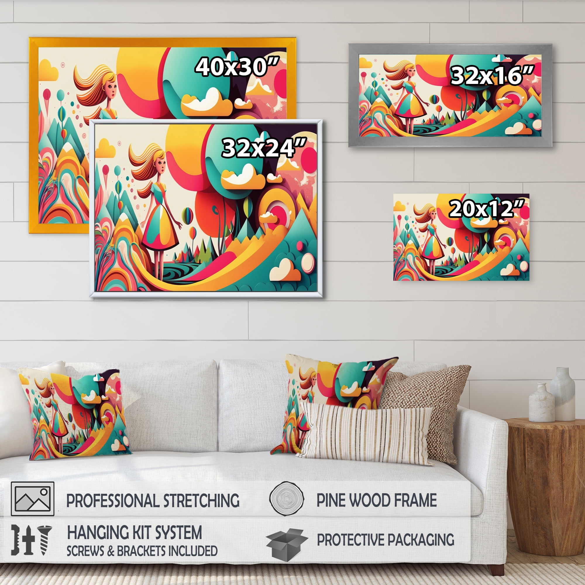 Designart Woman Walking By The Coast Canvas Wall Art