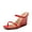 RED, variant on Women's Slides Wedge Sandals Two Strap Square Open Toe Dress Shoes