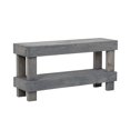 thumbnail image 3 of del Hutson Designs Classic Solid Pine Wood End Table Bench, Gray, 3 of 5