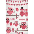 thumbnail image 2 of GZHJMY Pink Owl Valentine's Day Romantic Kitchen Towels Dish Bar Tea Towel Dishcloths 1 Pack Super Absorbent Soft 18 x 28 inches, 2 of 7