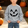 thumbnail image 6 of fnnxnal Girls Hall-oween Sweatshirt, Gray Pumpkin Face Crewneck Top for Kids 2-13 Years,Size 3-4 T, 6 of 8