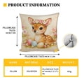 thumbnail image 3 of Beautynvta Easter Pillow Covers, 17.3x17.3 Inch Spring Floral Colorful Eggs Forest Animals Printed Throw Pillowcase, Easter Themed Cushion Cases for Couch Sofa Bed Decor, 3 of 5