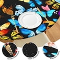 thumbnail image 4 of Black Blue Yellow Butterfly Pattern Round Fitted Tablecloth with Elastic Edge,Dining Table Cover Waterproof,Outdoor Round Tablecloth for Camping,Dining,Indoor and Outdoor, 4 of 7