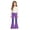 Q297 Purple, variant on Glisme Little Girls Trousers Colorblock Zip Front With Pockets Autumn Comfortable Girls Flare Leg Pants Size 5-6 Years