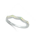 thumbnail image 4 of CHOOSE YOUR COLOR White Simulated Opal Scalloped Wave Ring .925 Sterling Silver Band CZ Female Size 7, 4 of 4