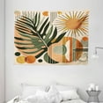 thumbnail image 2 of Ambesonne Monstera Tapestry Wall Hanging, Leaves Mid Century Boho, 80"x60", Peach and Pale Reseda Green, 2 of 3