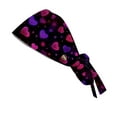 thumbnail image 3 of Fgvctg Valentine's Day Scrub Hats For Women Love Heart Print Long Hair Head Covering Adjustable Tie Back One Size Romantic Date Night Scrub Caps Purple Pink, 3 of 5